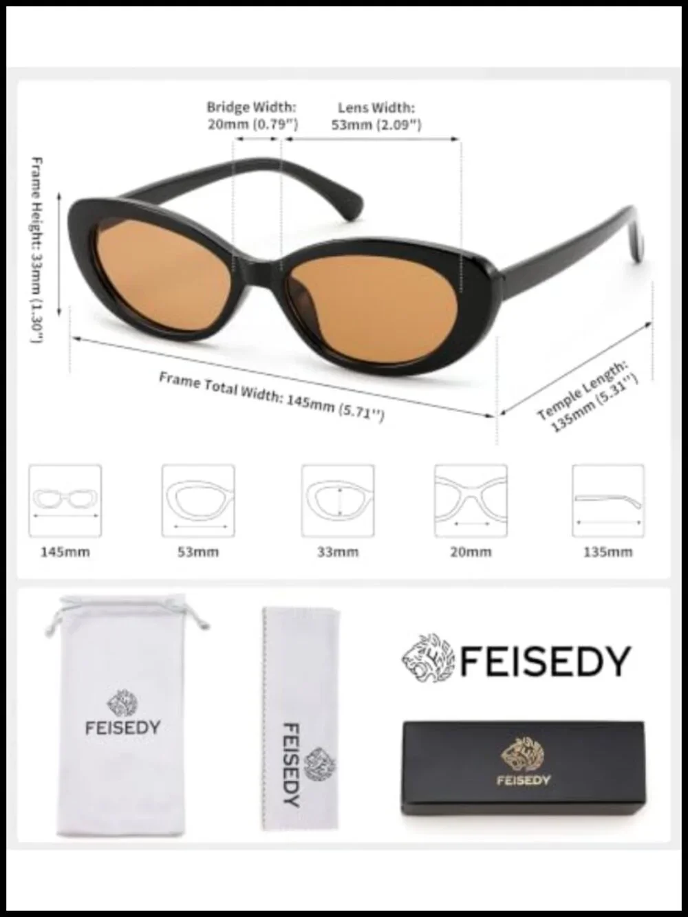 Retro Oval Cat Eye Sunglasses UV400 Protection Lightweight Plastic